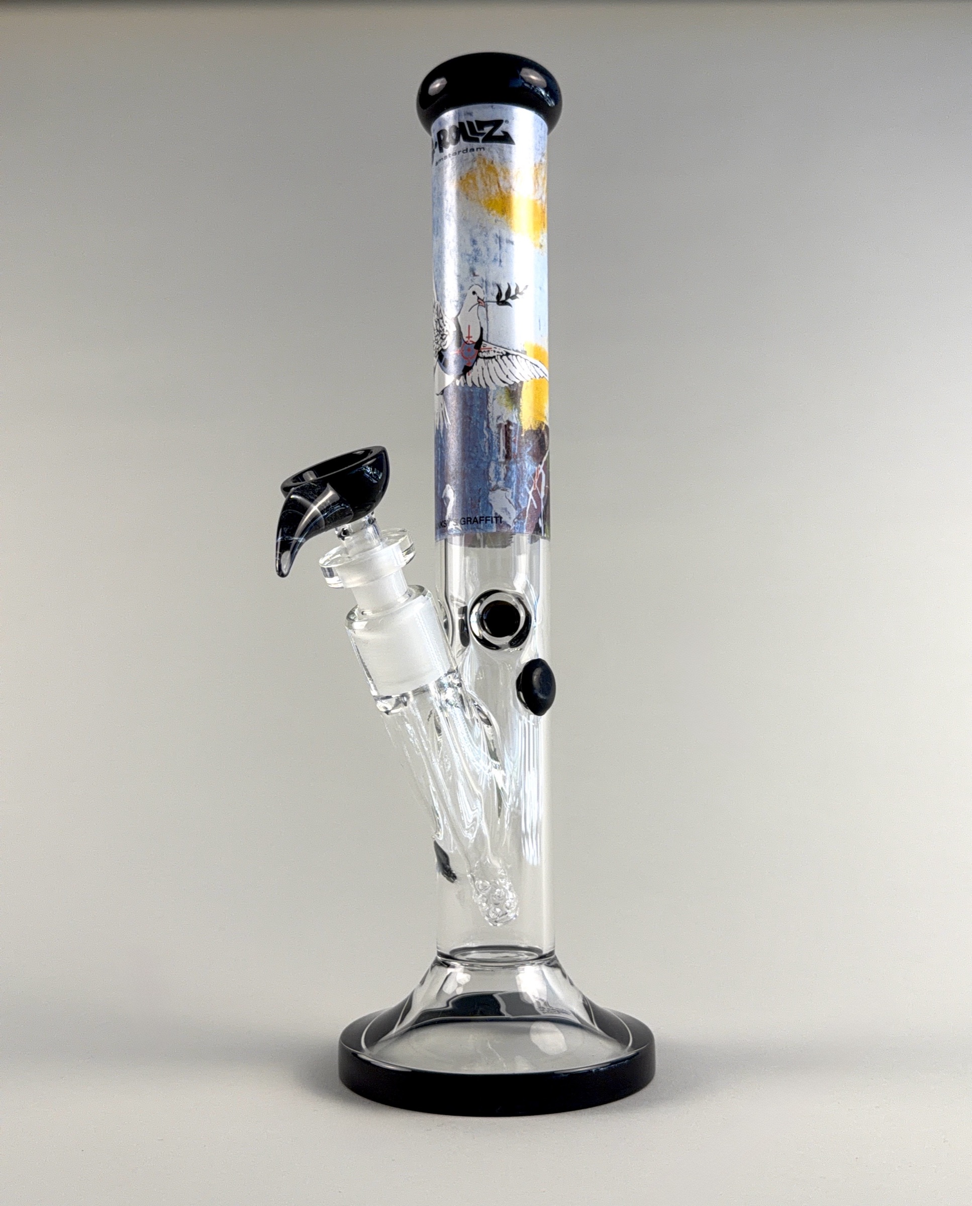 G-ROLLZ Amsterdam Banksy Graffiti Straight-Tube Bong