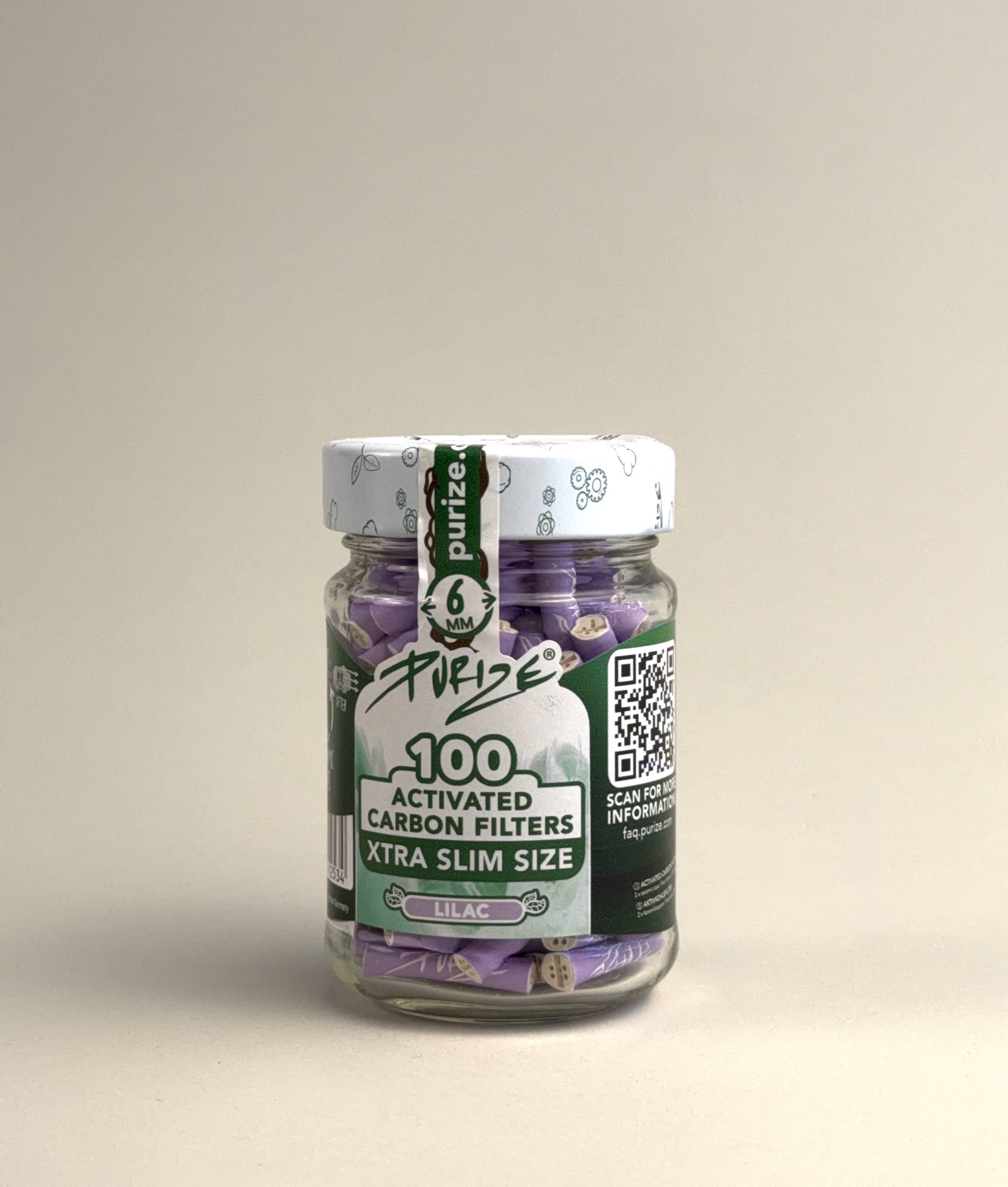 Purize Xtra Slim Activated Carbon Filters — Lilac Jar (100)